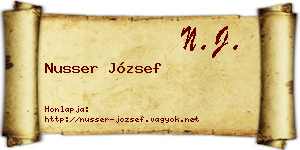 Nusser József névjegykártya
